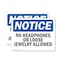 Signmission No Headphones Or Loose Jewelry Allowed, 18 in W x Rectangle, Plastic OS-2PACK-NS-P-1218-L-14651 - alternate 1